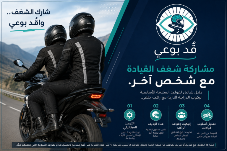 دليلك الشامل لقواعد السلامة الأساسية الركوب الدراجة النارية مع راكب خلفي